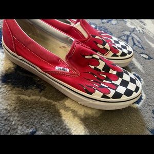 red checkered flame vans